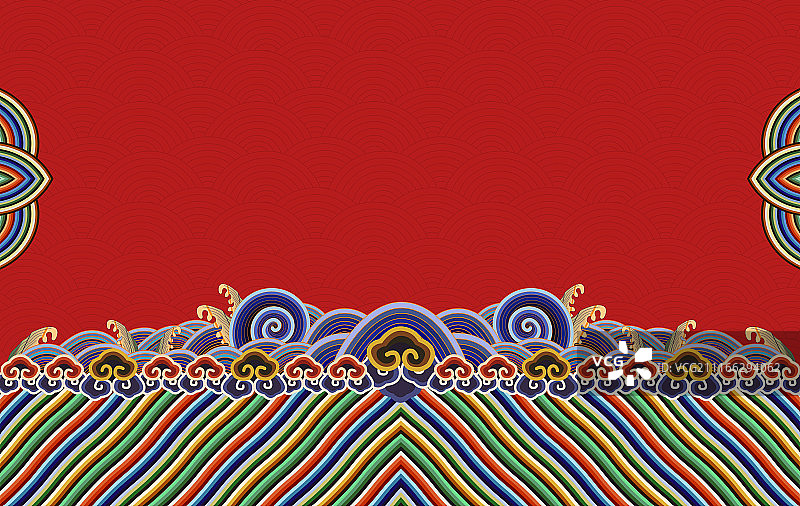 中国传统古典江崖海水纹图片素材