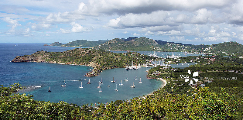 加勒比海安提瓜和巴布达，英国港口和纳尔逊船坞图片素材