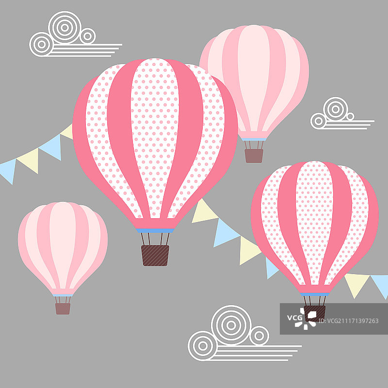 热气球旅行插画图片素材