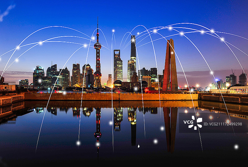 上海城市风光大数据概念图片素材