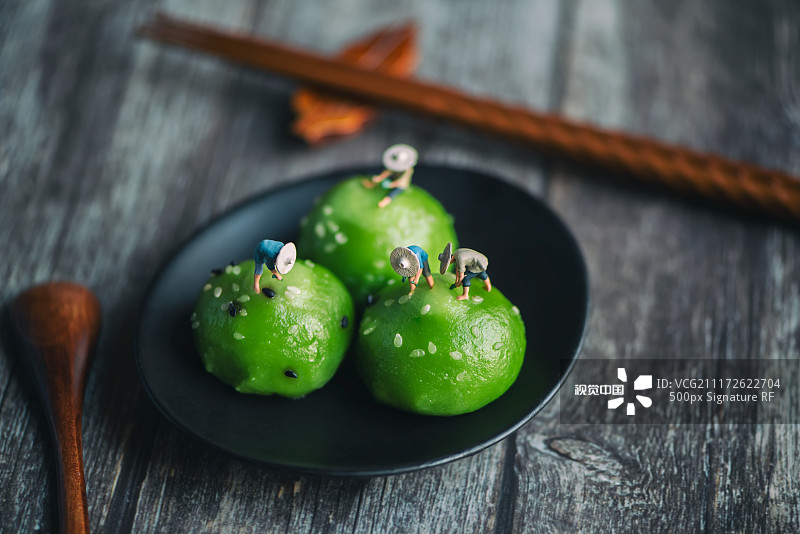 艾草青团美食甜品图片素材