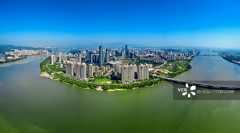 鸟瞰广东省惠州城市风光图片素材
