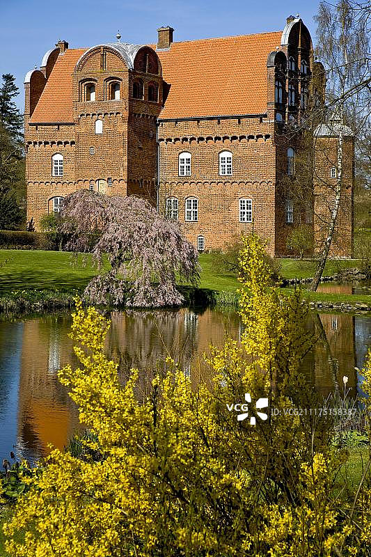 Hesselagergaard庄园在Hesselager，富南，丹麦，欧洲图片素材