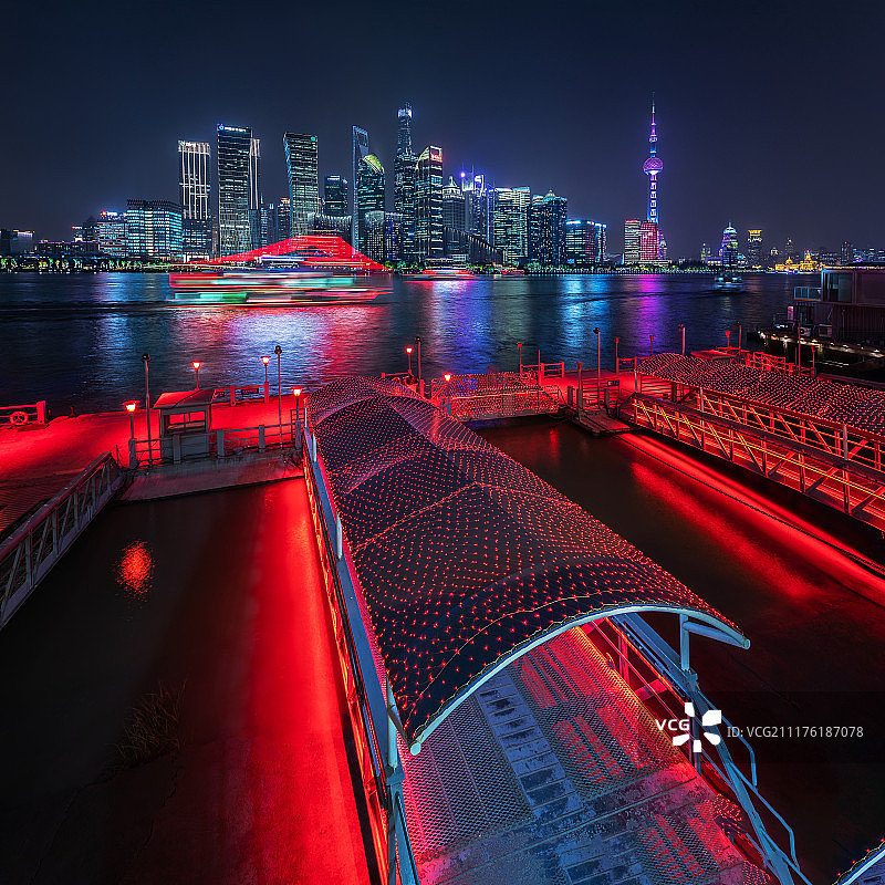 上海城市景观夜景图片素材