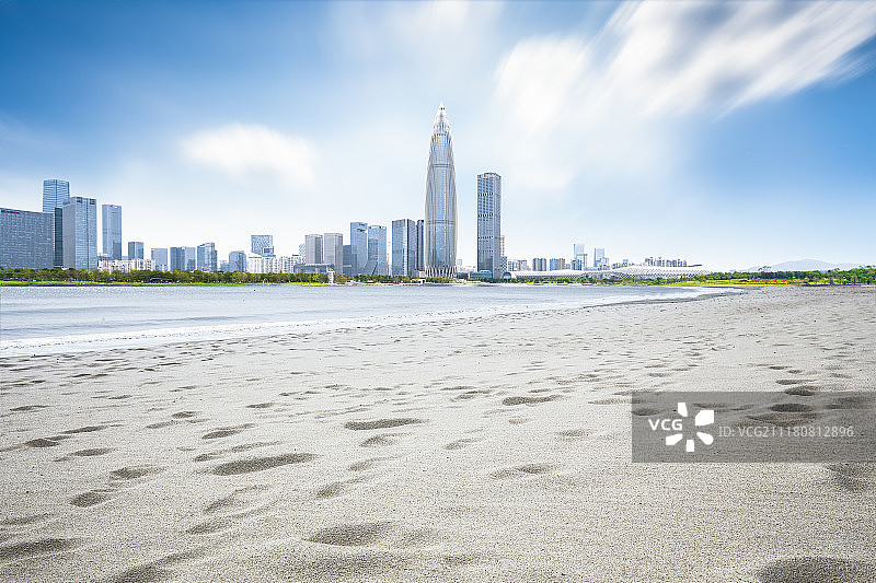 深圳沙滩和建筑图片素材