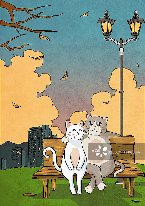 插图可爱的猫卡通人物图片素材