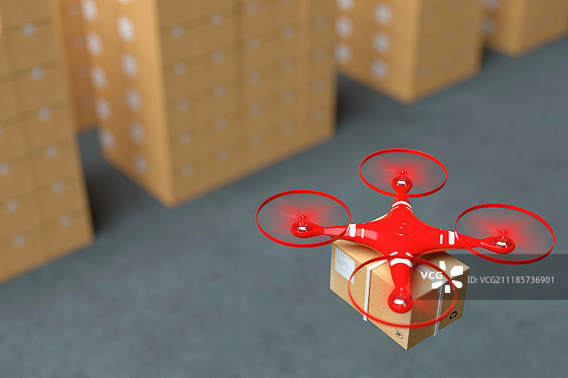 3D无人机发货图片素材