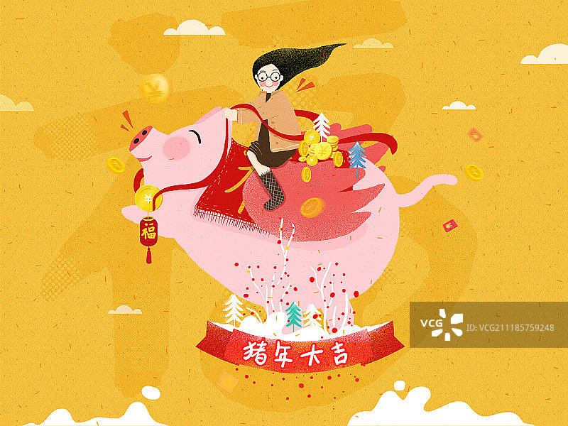 金融理财系列猪年大吉图片素材