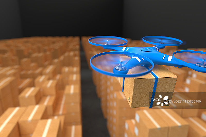 3D无人机全自动从仓库发货图片素材