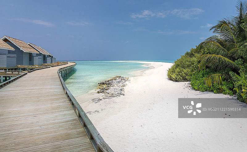 马尔代夫独特美丽的蓝色泻湖图片素材