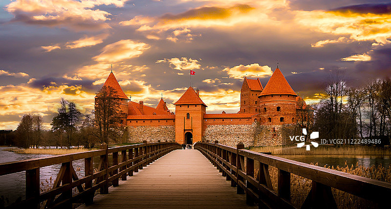 立陶宛的特拉凯城堡图片素材