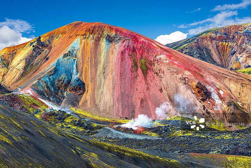 美丽多彩的冰岛火山地貌图片素材
