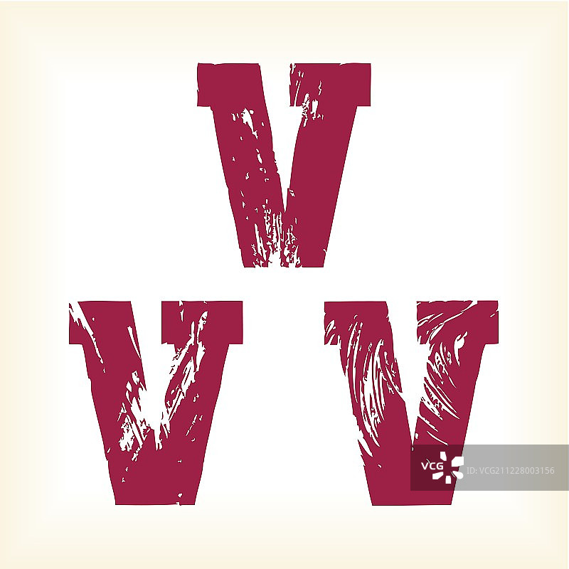 垃圾矢量V字母-矢量型字母-厚板衬线字体图片素材