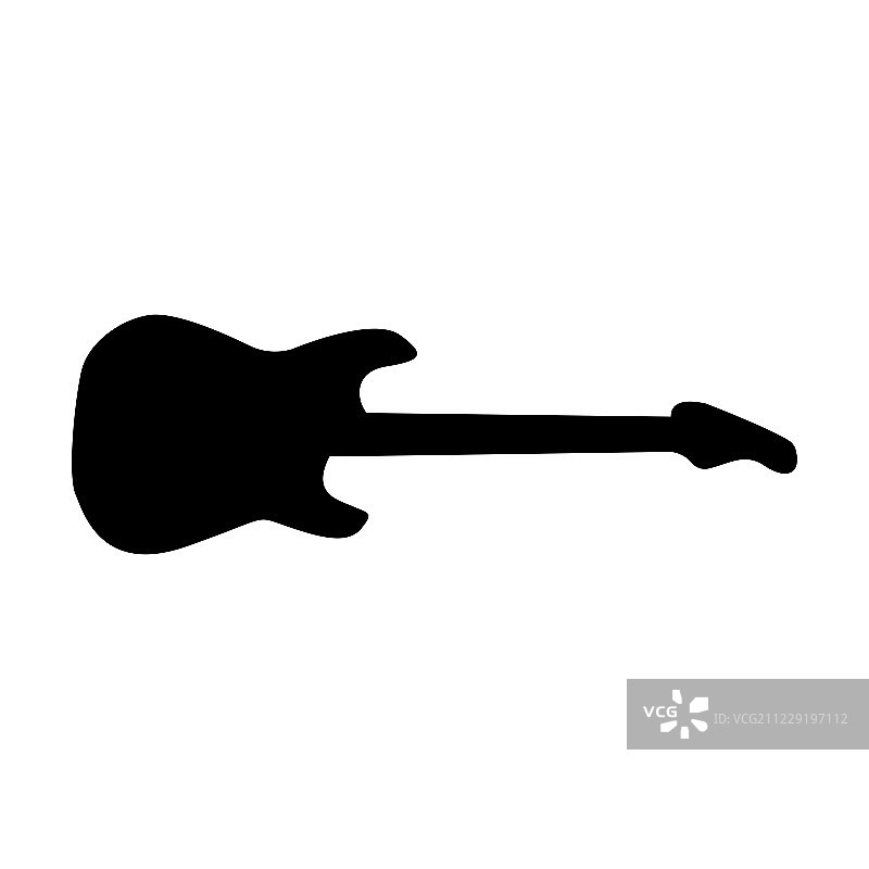 电吉他黑色图标。图片素材