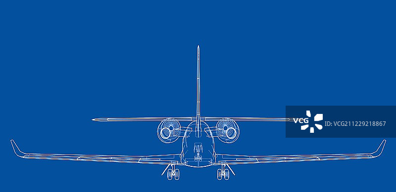 飞机蓝图。向量图片素材