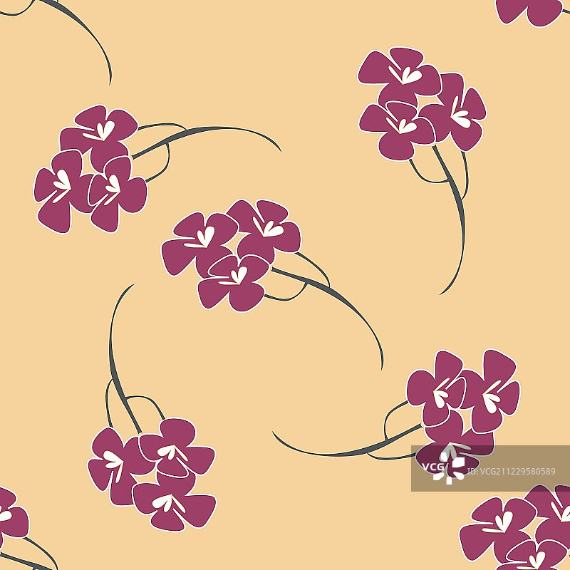 无缝图案，背景与日本樱花在柔和的颜色图片素材
