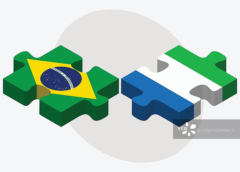 巴西和塞拉利昂国旗图片素材