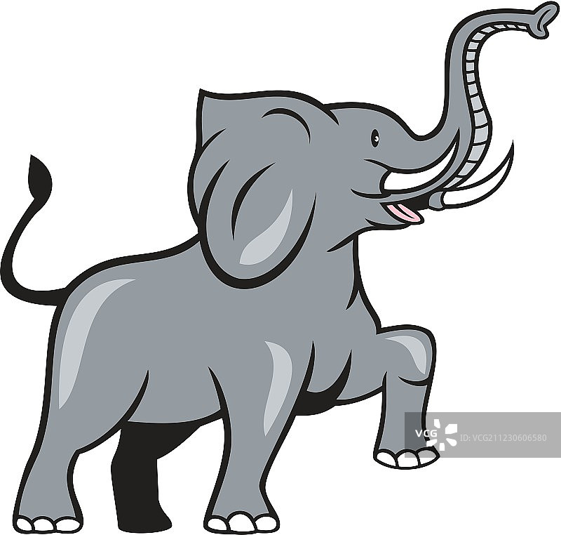 大象昂首阔步的卡通图片素材