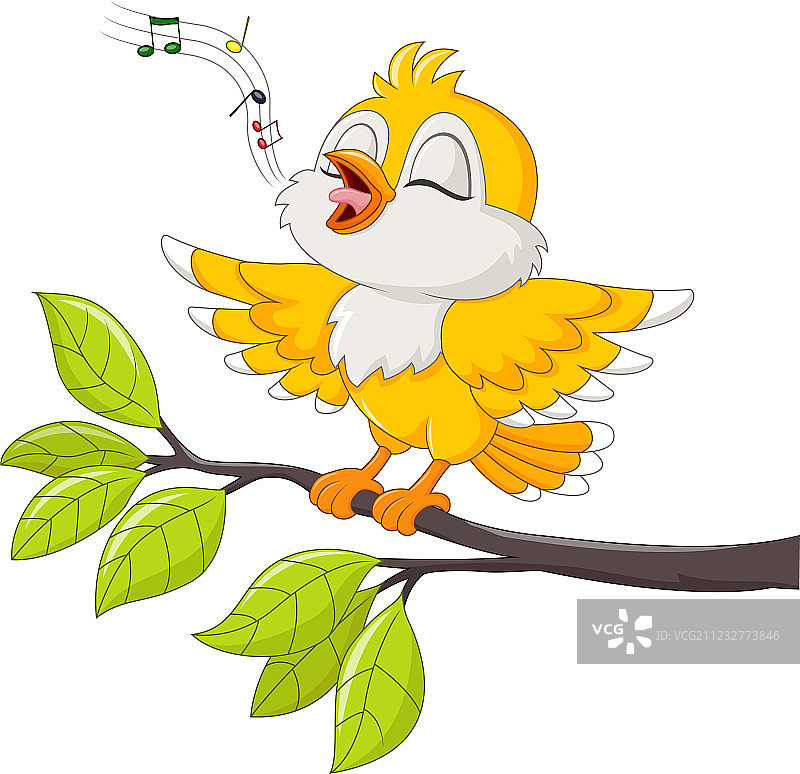 唱歌的小黄鹂卡通图片图片