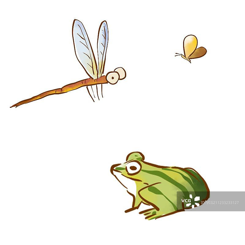 青蛙和蜻蜓图片素材