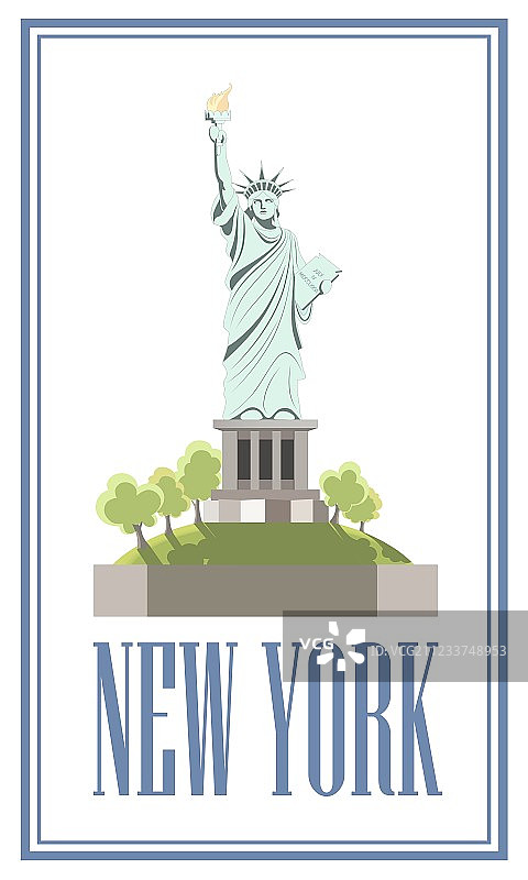 纽约孤立的自由女神像图片素材