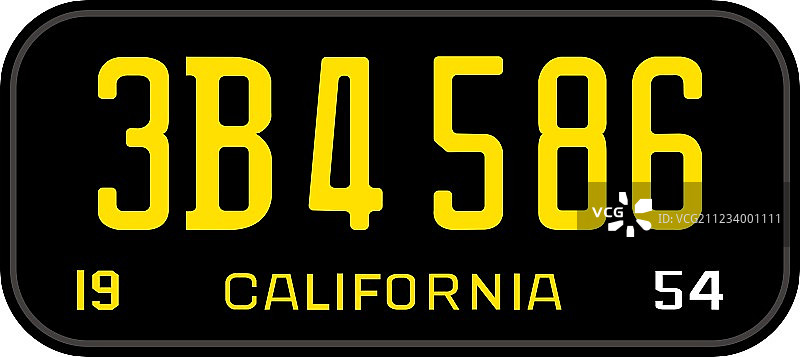 加州1954年车牌图片素材