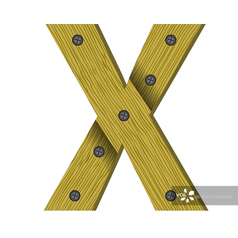 木头字母X图片素材