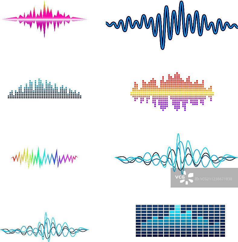数字音乐均衡器音频波形设计图片素材