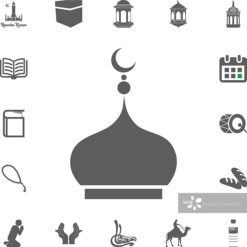 清真寺的屋顶上斋月卡里姆开斋节图片素材