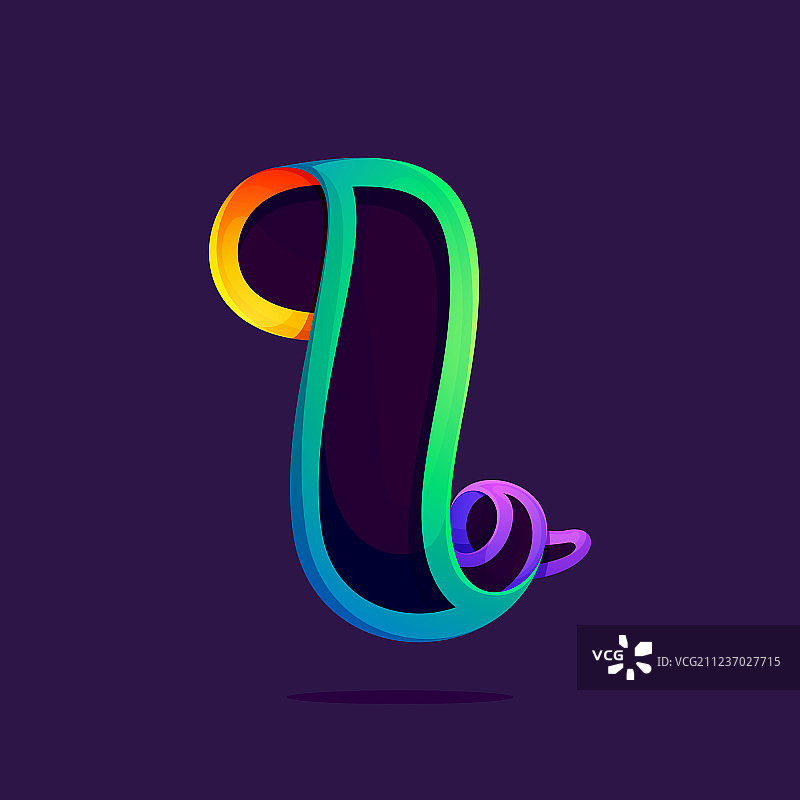 字母I一行彩虹颜色的标志图片素材