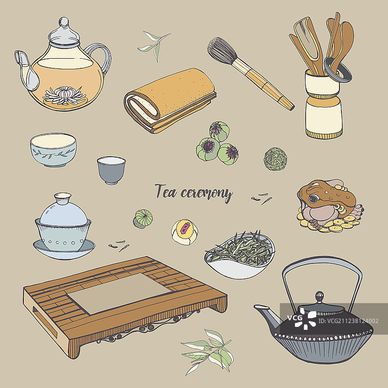 茶道与各种传统工具图片素材