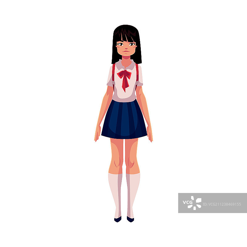 日本穿着典型制服的少女图片素材