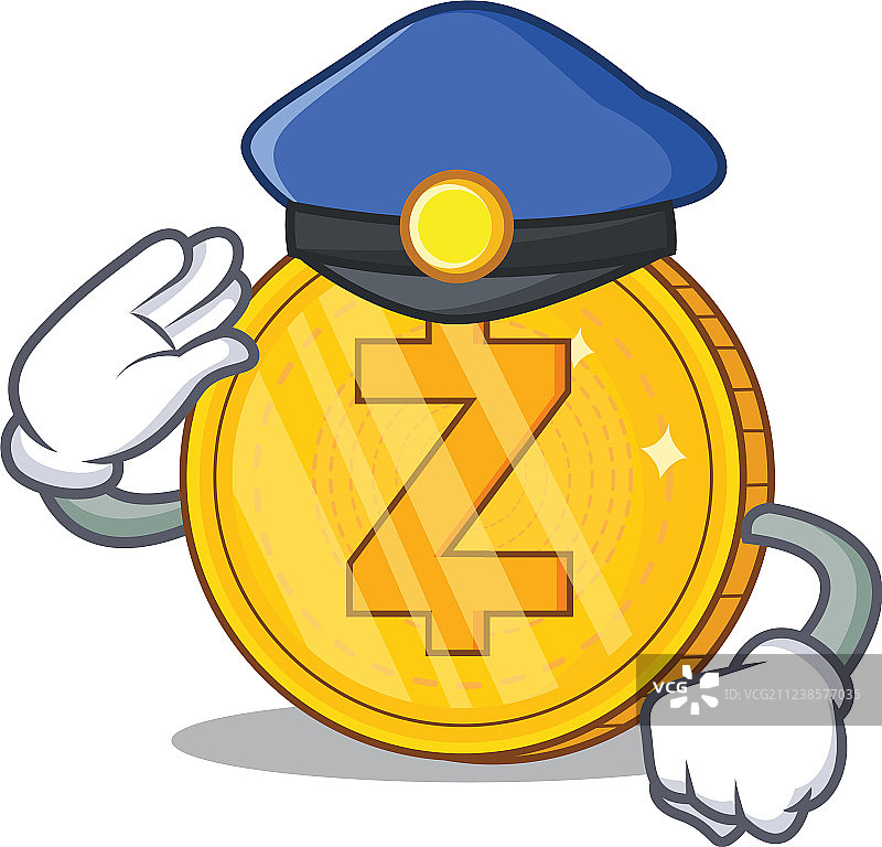 警察zcash硬币卡通人物图片素材
