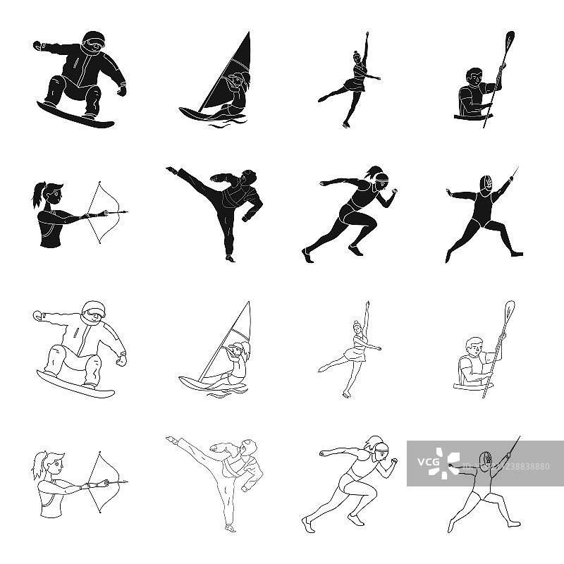 射箭，空手道，跑步，击剑，奥运会项目图片素材