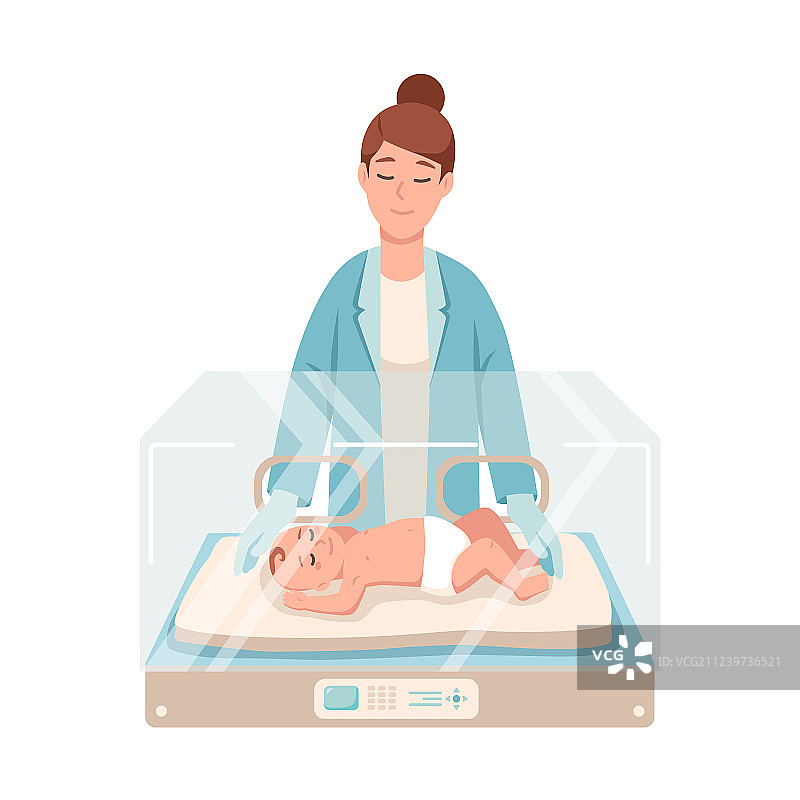 早产的婴儿就在新生儿里面图片素材