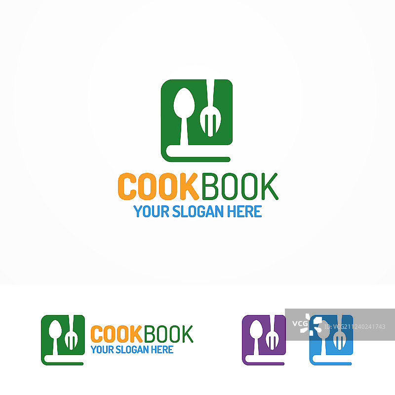 烹饪书的标志设置不同的颜色图片素材