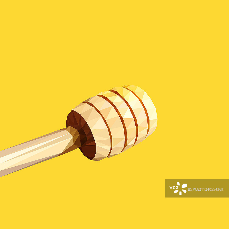 用低波利技术制成的木制蜂蜜勺图片素材