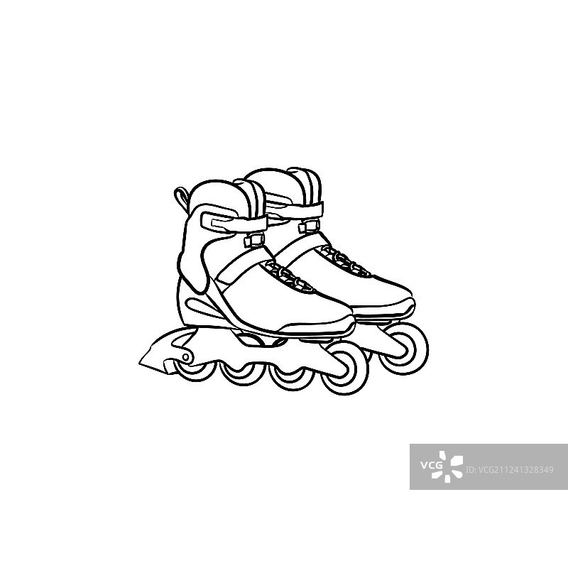 滚轴鞋手绘草图图标图片素材