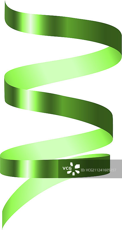 绿色螺旋丝带模型现实的风格图片素材