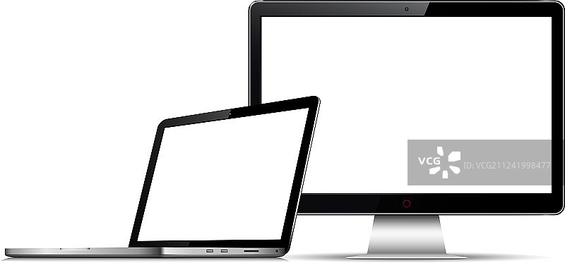 空白电脑显示与笔记本电脑隔离图片素材