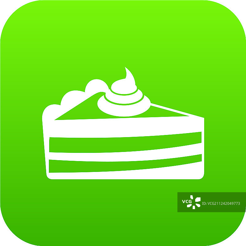 一块蛋糕图标数字绿色图片素材