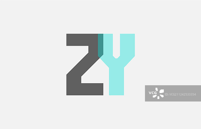 灰色柔和的蓝色字母组合zy z图片素材