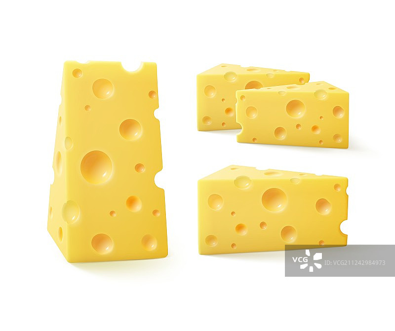 一套瑞士奶酪闭合孤立图片素材