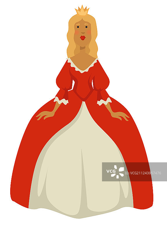 女王或公主孤立的中世纪女性图片素材