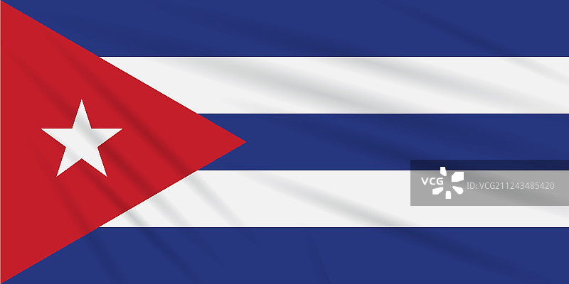 国旗古巴在风中摇曳逼真图片素材