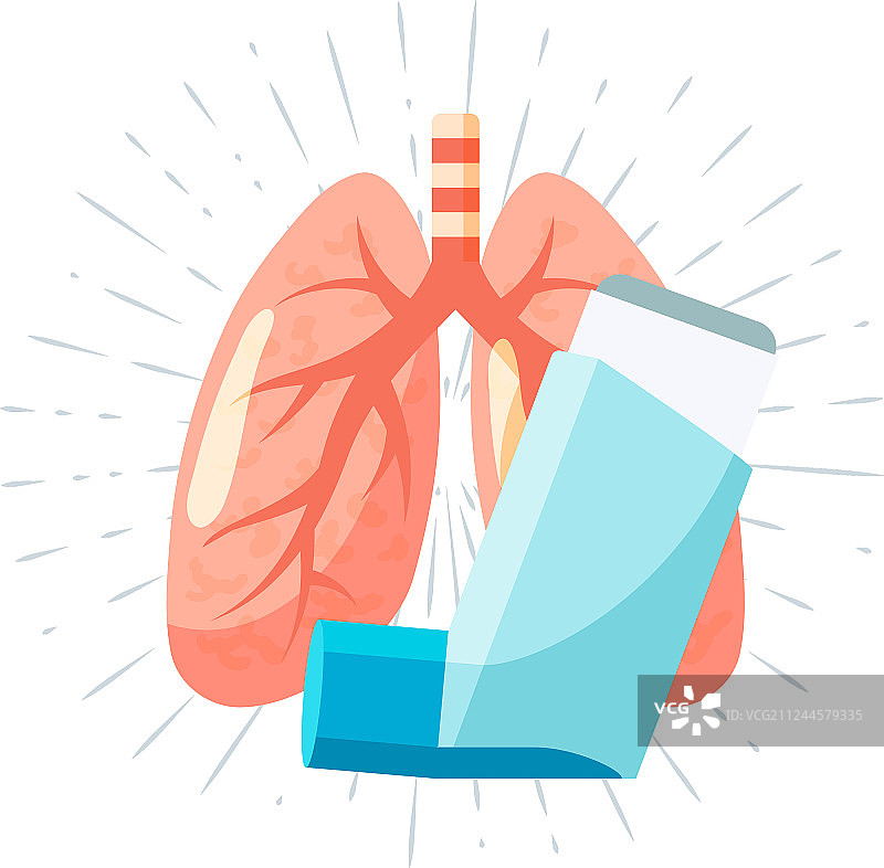 肺用药概念在扁平风格图片素材