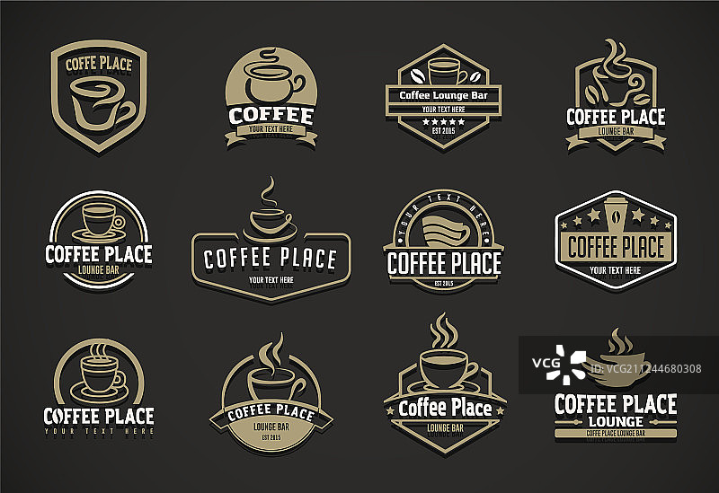 咖啡色的概念标志图片素材