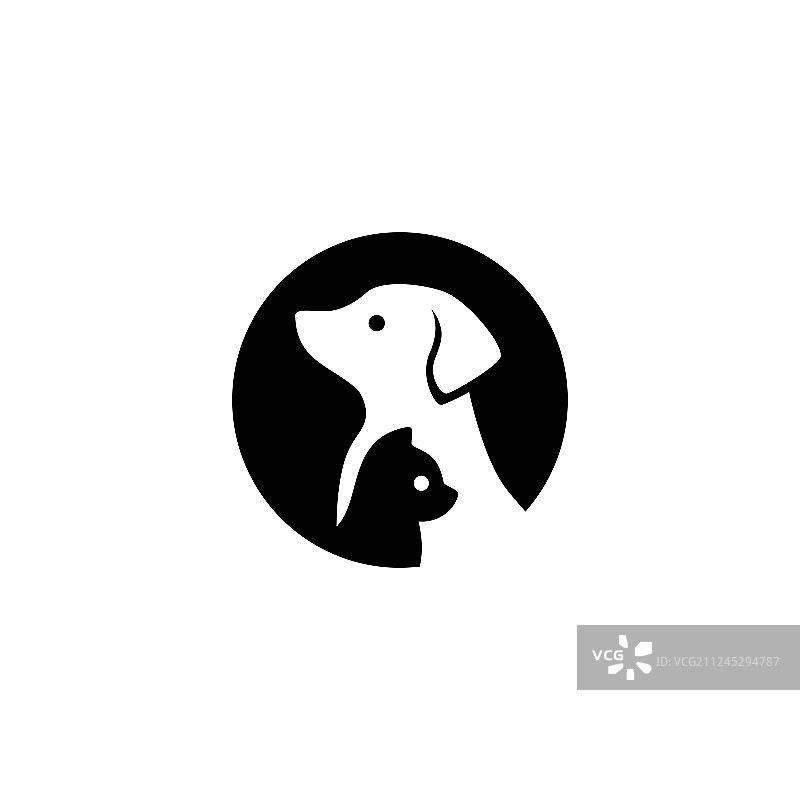 狗猫宠物标志图标负空间风格图片素材