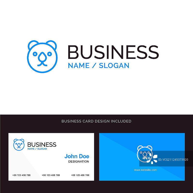 熊头捕食者蓝色企业标志和图片素材