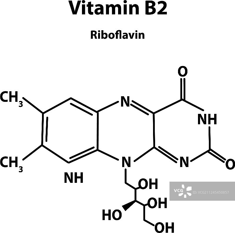 维生素b2核黄素分子化学式图片素材